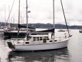 Timber 36 foot motorsailer with enclosed wheelhouse